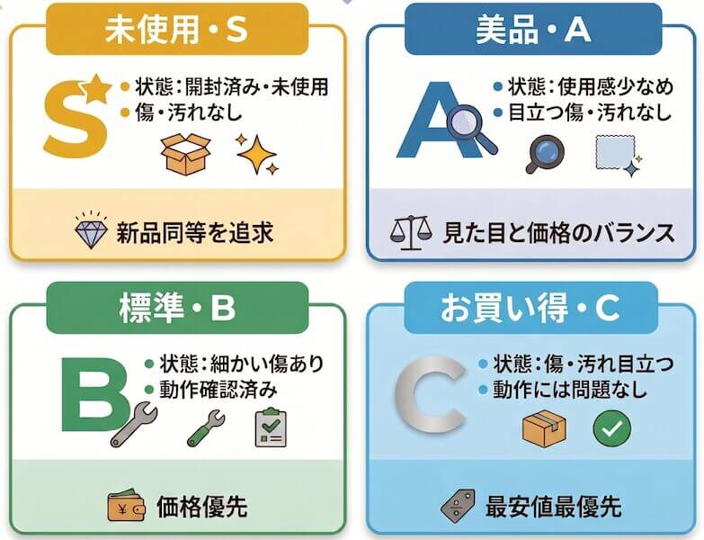 グレードの端末状態の目安図解