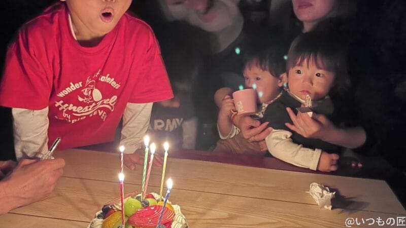 iPhone 12 Pro MAXで誕生日会のケーキを消す瞬間を撮影してみました。これが筆者はキレイに撮影したかった!