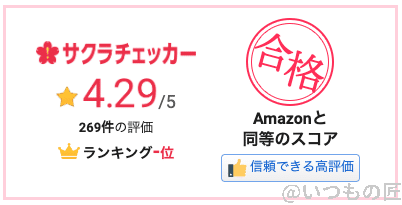 Xperia Ace Ⅲのスリム型ケース(クリア素材)のサクラチェッカーの結果:4.29