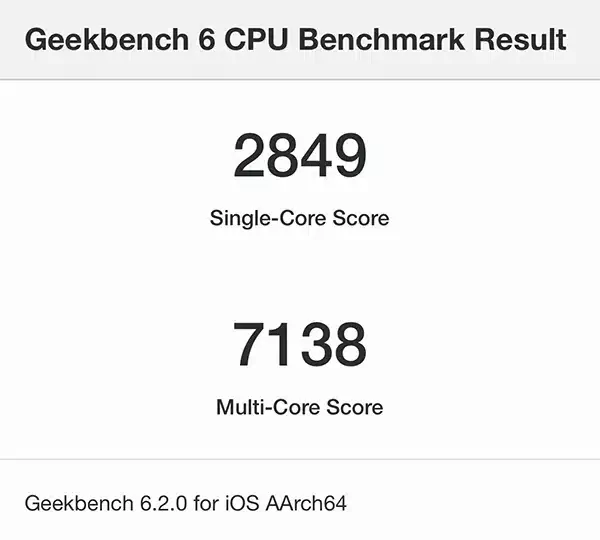 iPhone15 ProのGeekBench6 測定結果1回目