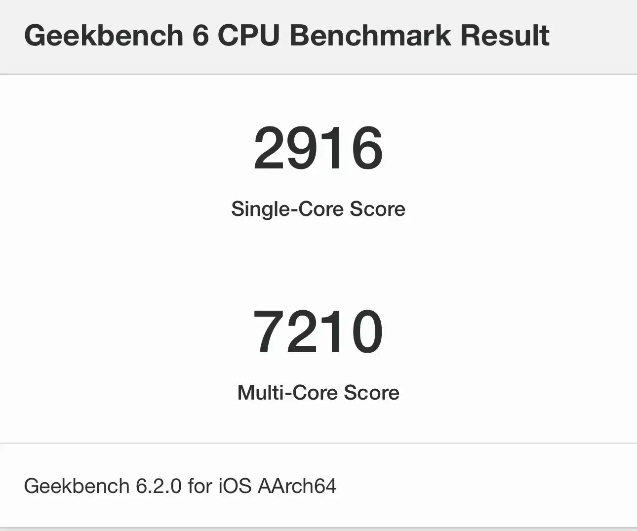 iPhone15 Pro MaxのGeekBench6 測定結果1回目