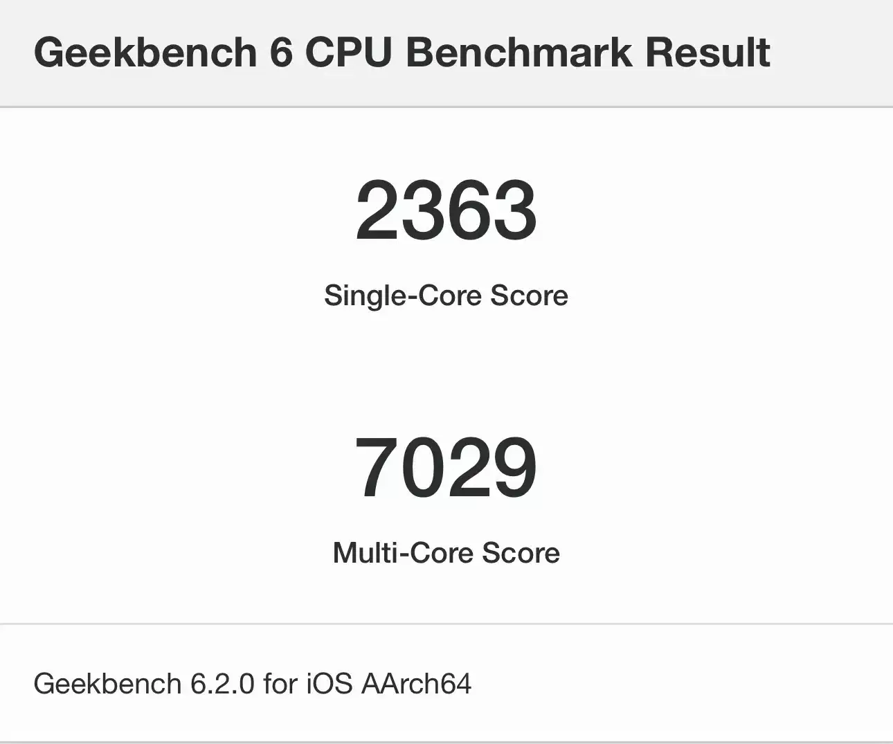iPhone15 Pro MaxのGeekBench6 測定結果2回目