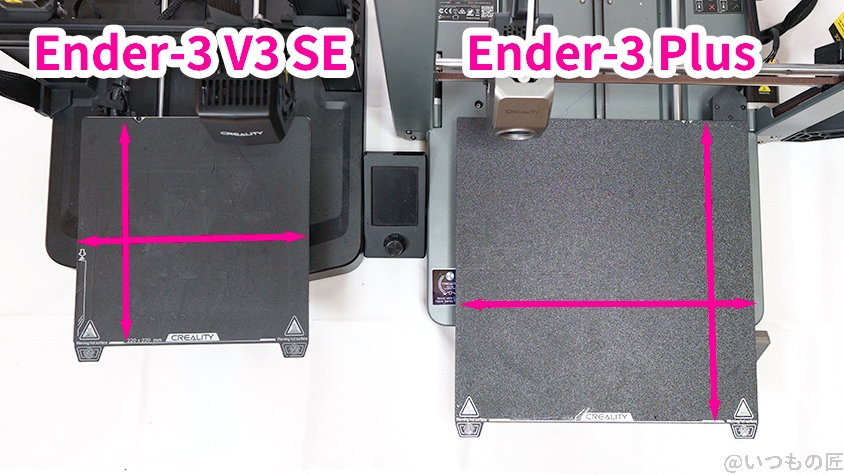 Ender-3 V3 Plus 比較
ベッドサイズの違い1