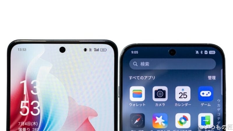 OPPO Reno11 AとOPPO Find X8の正面デザイン