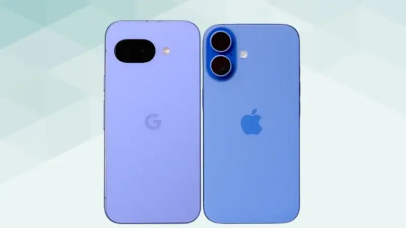 Google Pixel 9aとiPhone16の背面デザイン