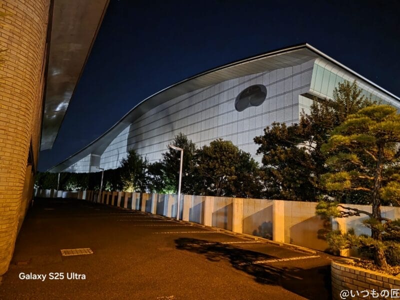 Galaxy S25 Ultra カメラ 夜の建物を撮影した一枚