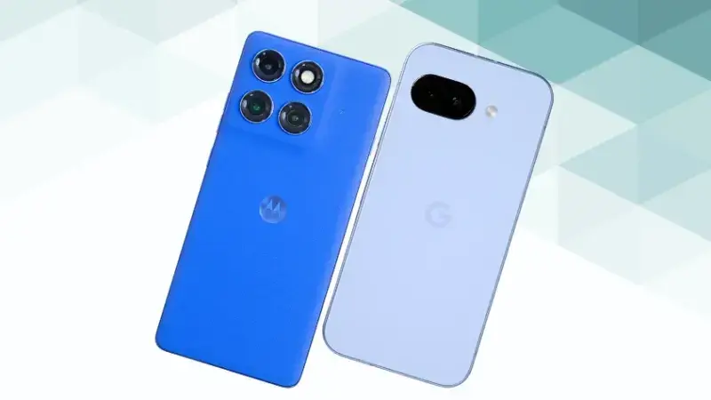 Motorola edge 60 proとGoogle Pixel 9aの比較 背面デザイン 斜め
