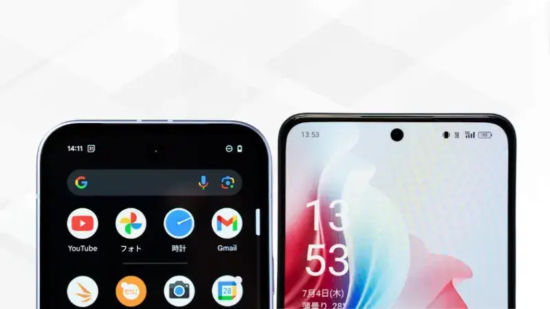 Google Pixel 9aとOPPO Reno11 Aの比較 比較 ディスプレイデザイン