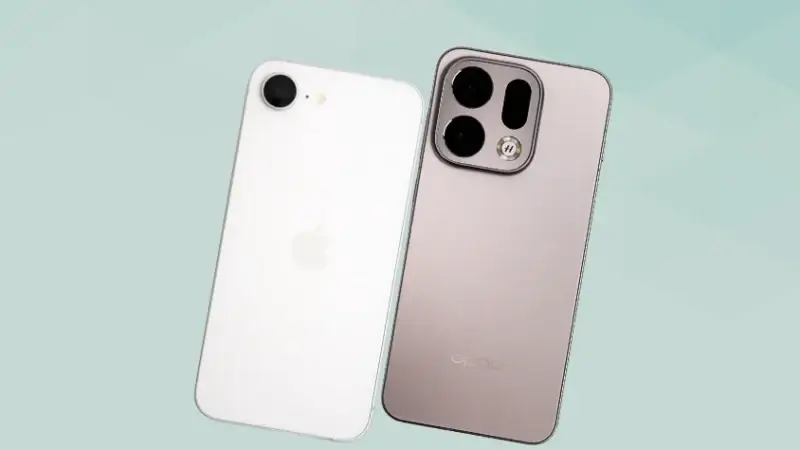 iPhone17eとOPPO Find X9の比較 背面デザイン 斜め