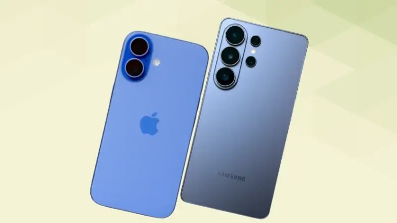 iPhone16とGalaxy S26 Ultraを比較 背面デザイン 斜め