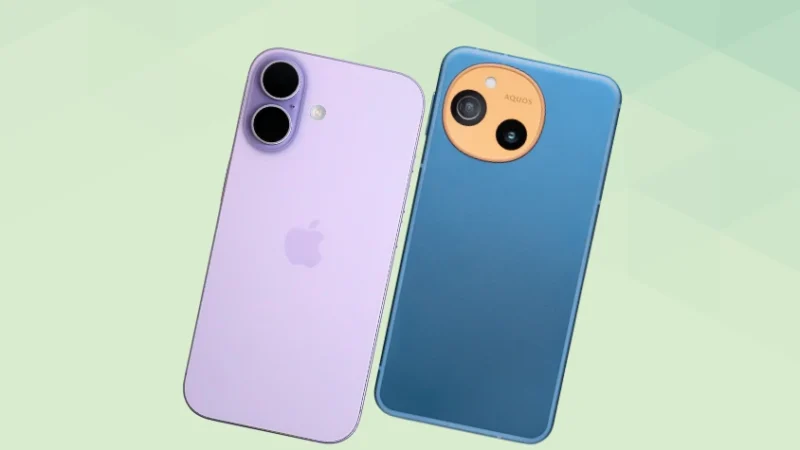 iPhone17とAQUOS sense10の比較 背面デザイン 斜め