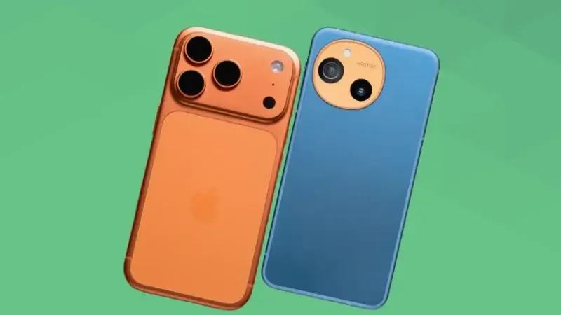 iPhone17 ProとAQUOS sense10の比較 背面デザイン 斜め