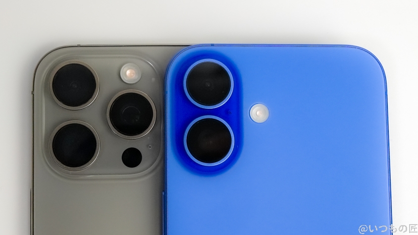 iPhone16とiPhone16 Proの違い比較
カメラ、ビデオ機能を比較