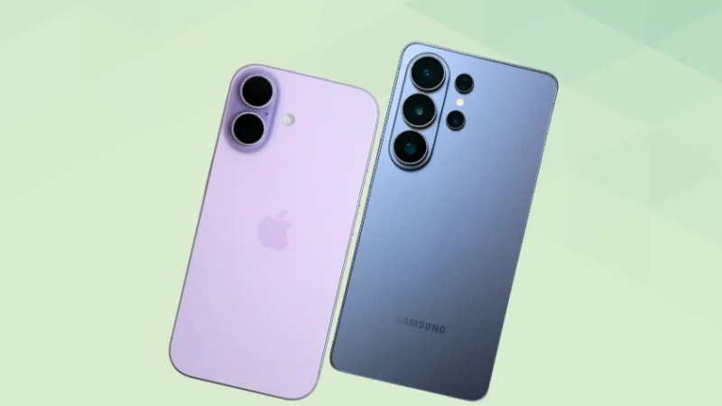 iPhone17とGalaxy S26 Ultraの比較 背面デザイン 斜め