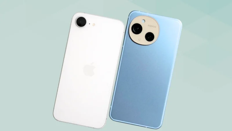 iPhone17eとAQUOS sense9を比較 背面デザイン 斜め