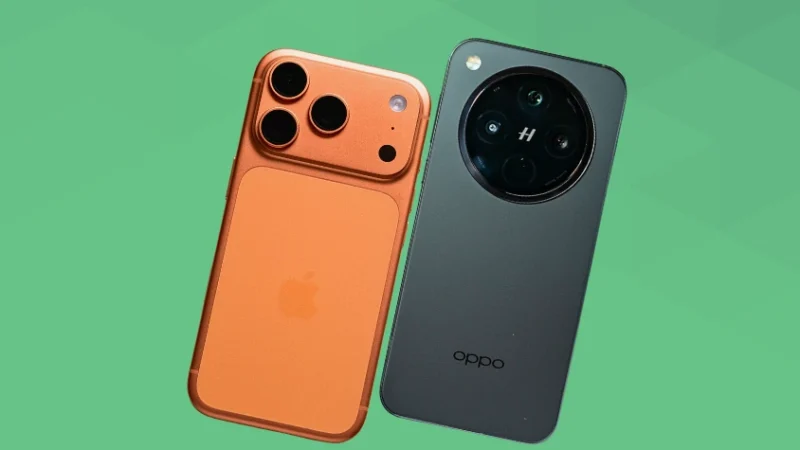 iPhone17 ProとOPPO Find X8の比較 背面デザイン 斜め