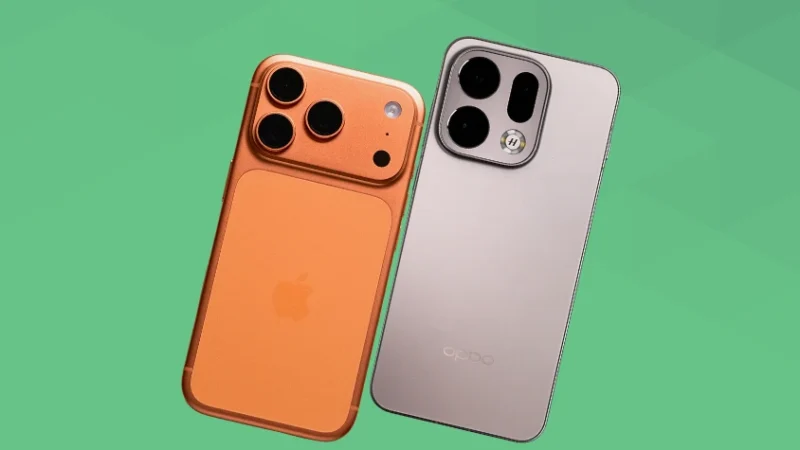 iPhone17 ProとOPPO Find X9の比較 背面デザイン 斜め